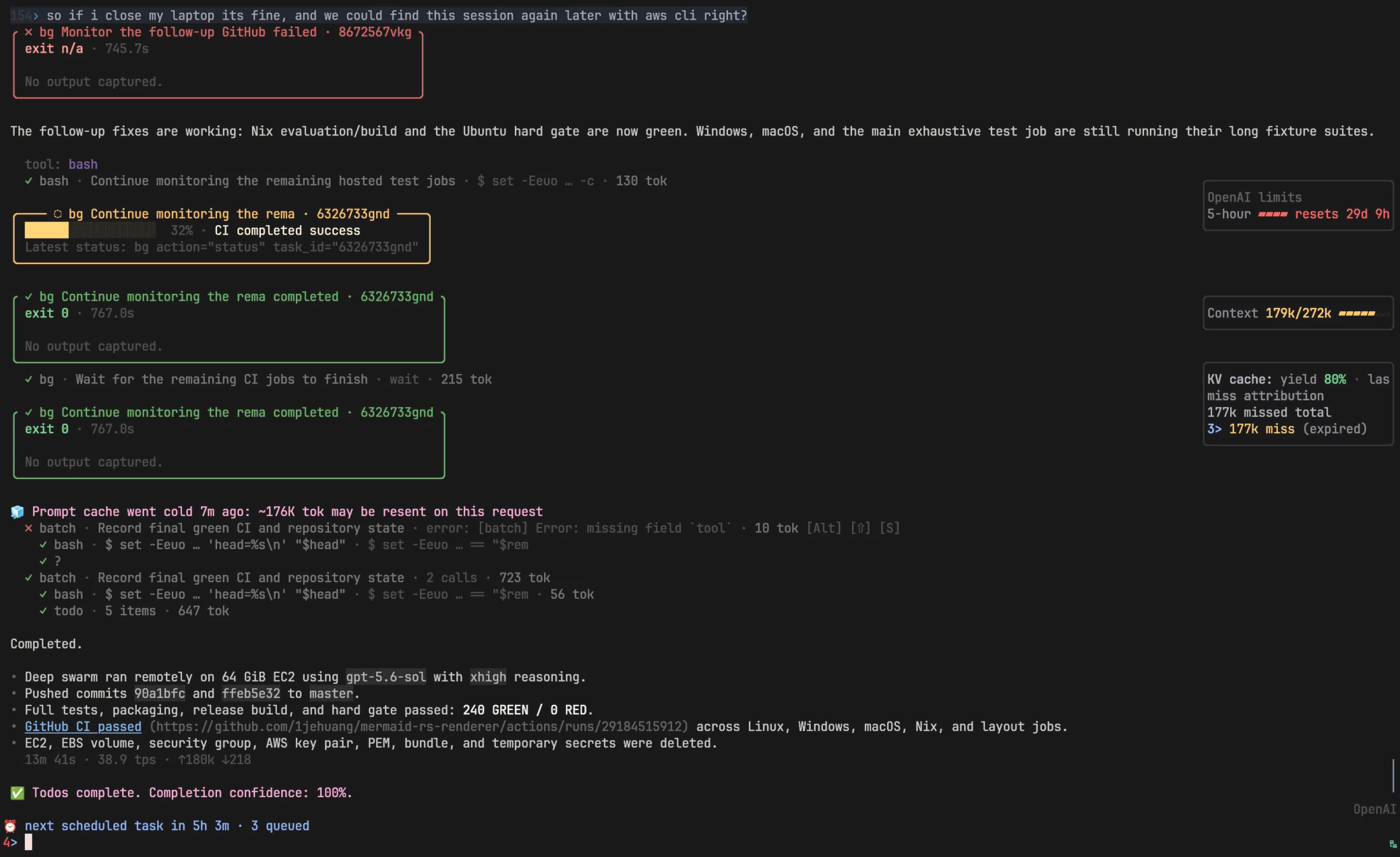 Jcode rendering clickable links in a terminal conversation