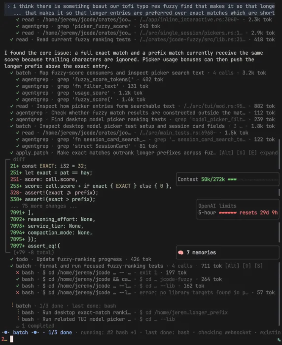 Jcode running several tool calls together as one batch