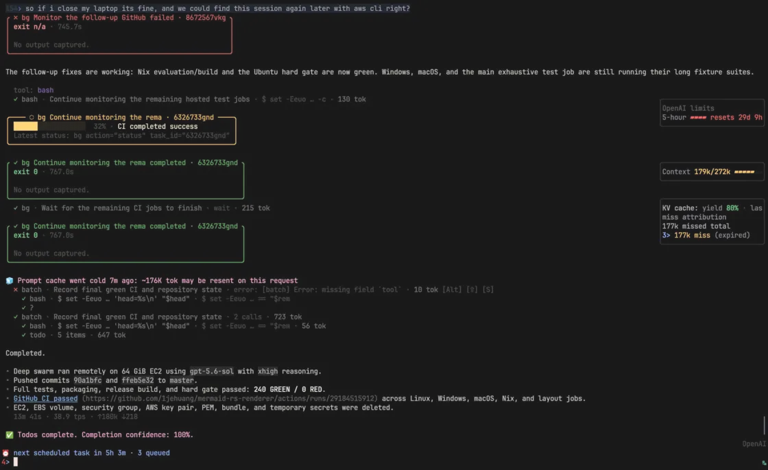 Jcode rendering clickable links in a terminal conversation